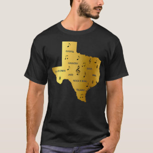 T-shirt Notes de musique et genres du Texas dans un Texas