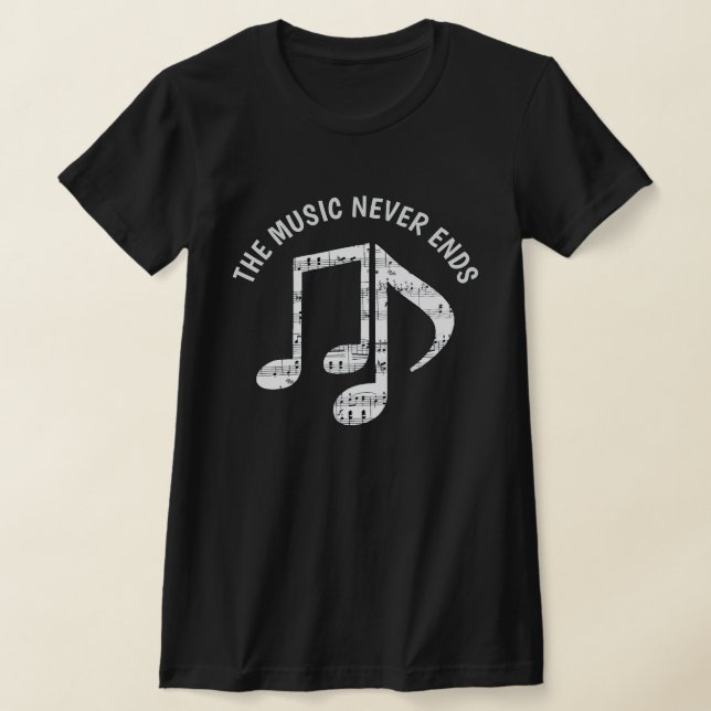 T-shirt Notes de musique noire (Poser)
