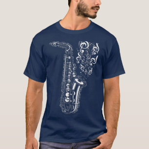 T-shirt Notes de musique saxophone Musicien d'instruments 