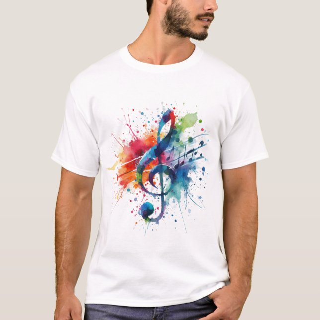 T-shirt Notes de musique Treble Clef (Devant)