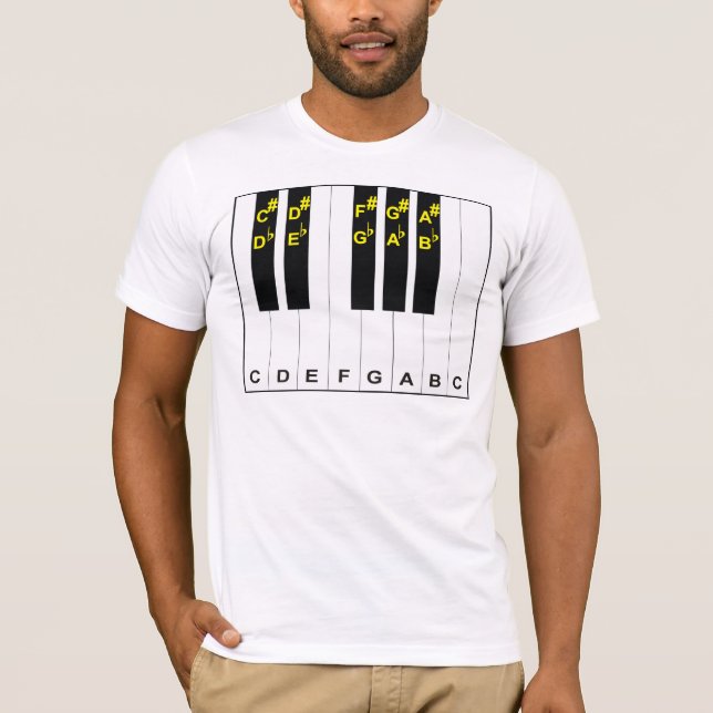 T-shirt Notes de piano (Devant)