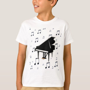 T-shirt Notes de piano à queue et de musique
