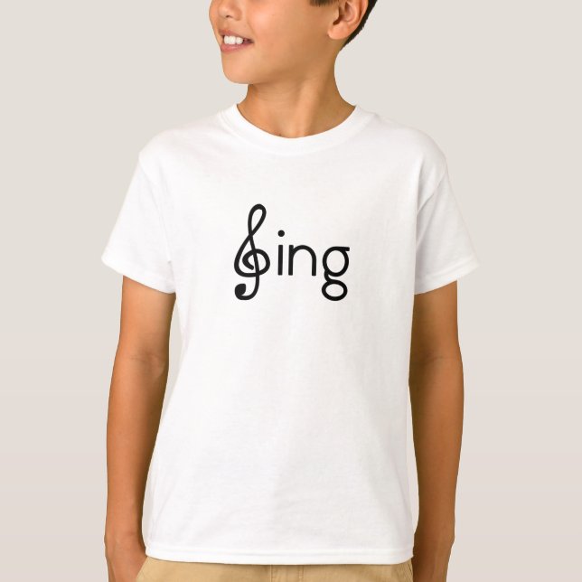 T-shirt Notes d'enregistrement d'image de Sing Clef Word (Devant)