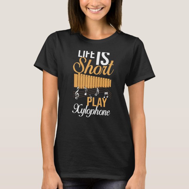 T-shirt Notes d'instrument de musique Xylophone Lecteur Gl (Devant)