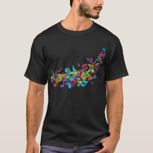 T-shirt notes et bruits colorés frais de musique
