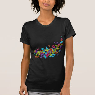 T-shirt notes et bruits colorés frais de musique