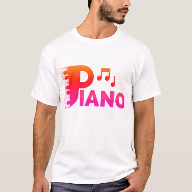 T-shirt Notes harmoniques : Piano Music Design" (Devant)
