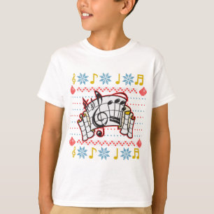 T-shirt Notes laides de musique de chandail de Noël
