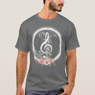 T-shirt Notes musicales Clef Floralee vintage