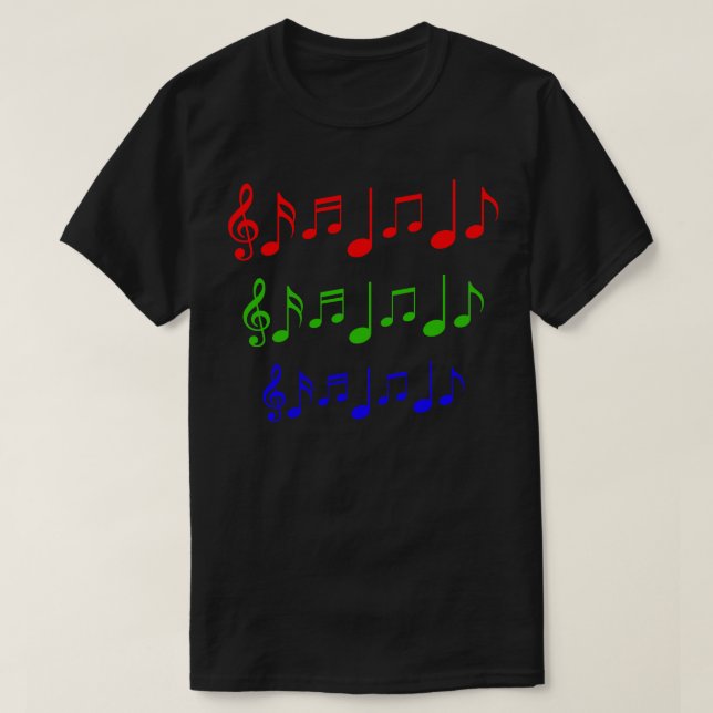 T-shirt Notes musicales de couleur (Design devant)
