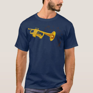 T-shirt Notes musicales de trompette de jazz Musicien