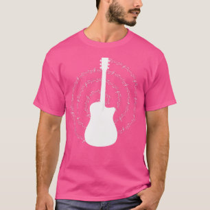 T-shirt Notes musicales du Lecteur de guitare acoustique