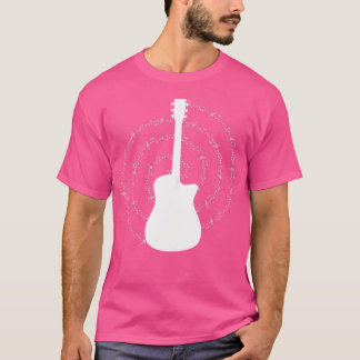 T-shirt Notes musicales du Lecteur de guitare acoustique