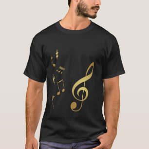 T-shirt Notes musicales - Gold Music Notes