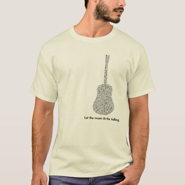 T-shirt Notes Musicales Guitare Laissez La Musique Faire L (Devant)