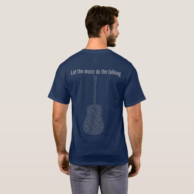 T-shirt Notes Musicales Guitare Laissez La Musique Faire L (Dos entier)
