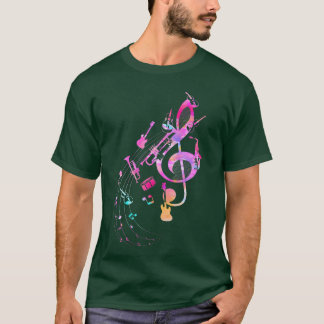 T-shirt Notes musicales Musicianreble retro