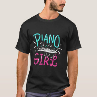 T-shirt Notes musicales Piano Girl Pianist