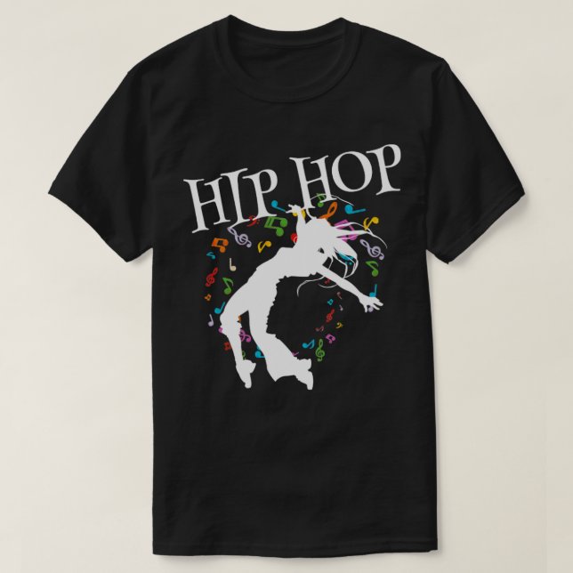 T-shirt Notes musicales pour la danseuse Hip hop (Design devant)