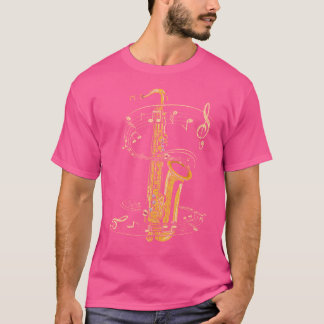 T-shirt Notes musicales Saxophoniste du lecteur Saxophonis