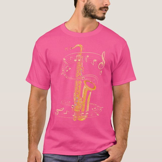 T-shirt Notes musicales Saxophoniste du lecteur Saxophonis (Devant)