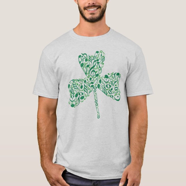 T-shirt Notes musicales shamrocks (Devant)