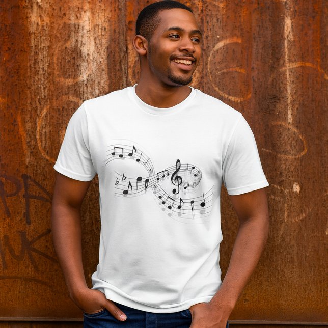 T-shirt Notes Musicales Sur Une Ligne D'Employé Mens T-Shi (Créateur téléchargé)