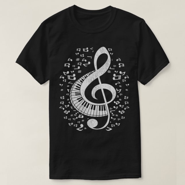 T-shirt Notes musiciennes Pianistes de musique Clavier Arb (Design devant)