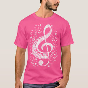 T-shirt Notes musiciennes Pianistes de musique Clavier Arb