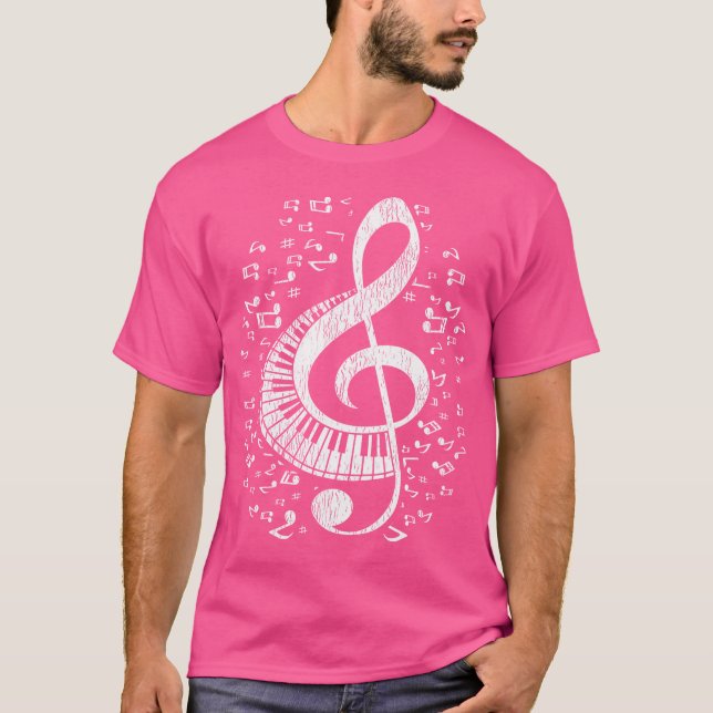 T-shirt Notes musiciennes Pianistes de musique Clavier Arb (Devant)
