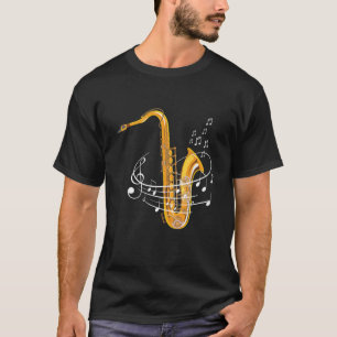 T-shirt Notes sur la feuille de saxophone Reed Woodwing Ja
