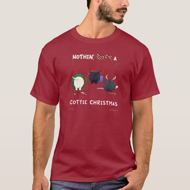 T-shirt Nothin' Butt A Scottie Christmas (Devant)