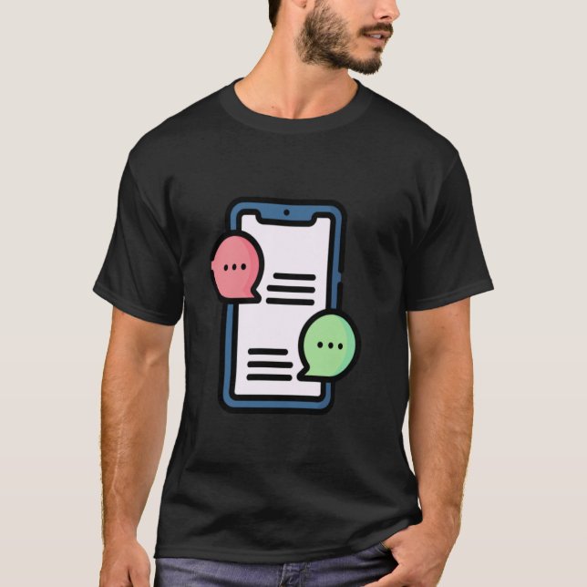 T-shirt Notification de discussion de message textuel de t (Devant)