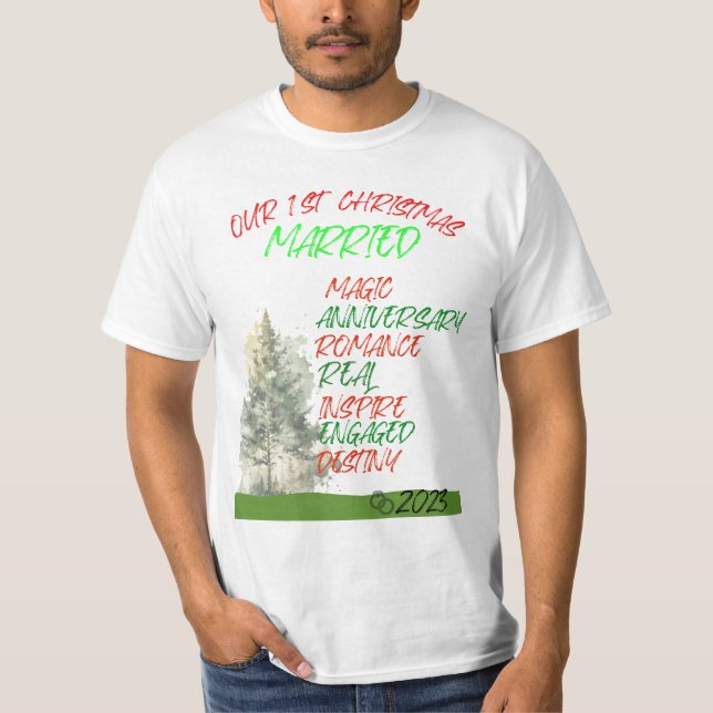 T-shirt Notre 1er Noël Marié 2023 (Devant)