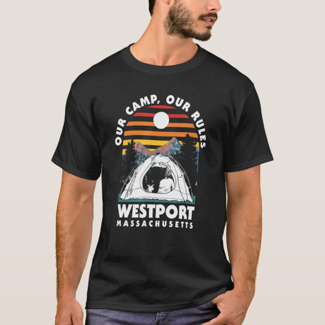 T-shirt Notre Camp Nos Règles Westport Camping Massachuset (Devant)