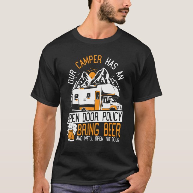 T-shirt Notre Camper A Une Politique De Porte Ouverte RV C (Devant)