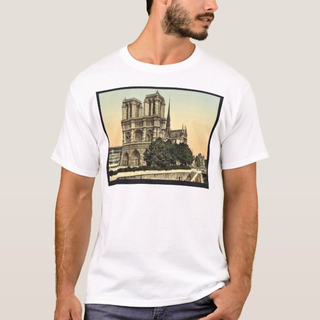 T-shirt Notre Dame, classique Photochrom de Paris, France (Devant)