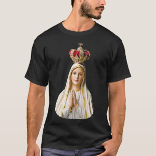 T-shirt Notre-Dame de Fatima avec Rosaire (Conception arro