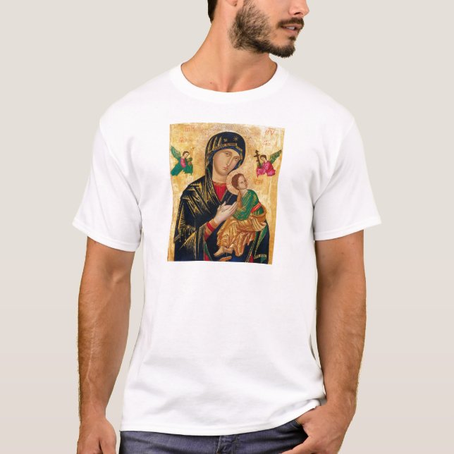 T-shirt Notre Dame de l'aide perpétuelle icône Vierge Mari (Devant)