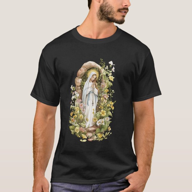 T-shirt Notre-Dame de Lourdes Immaculée Bienheureuse Mère  (Devant)
