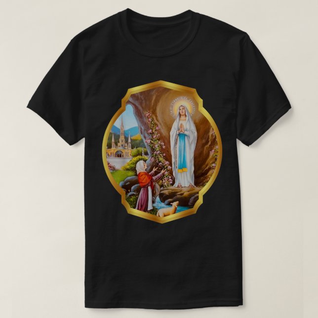 T-shirt Notre-Dame de Lourdes St Bernadette Immaculée Mari (Design devant)