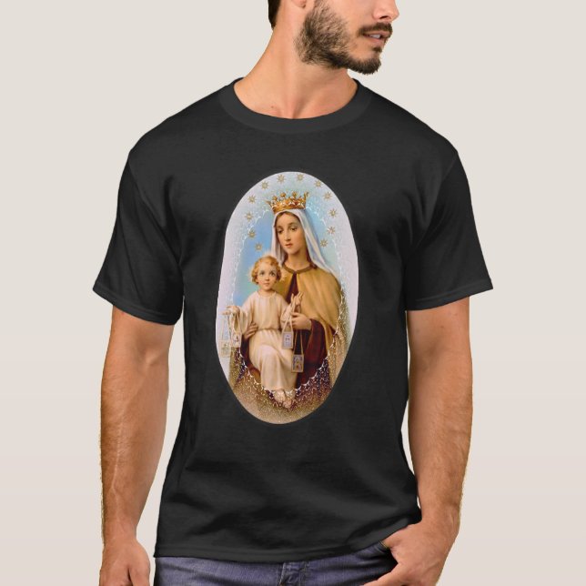 T-shirt Notre Dame Du Mont Carmel Scapulaire St Teresa D'A (Devant)