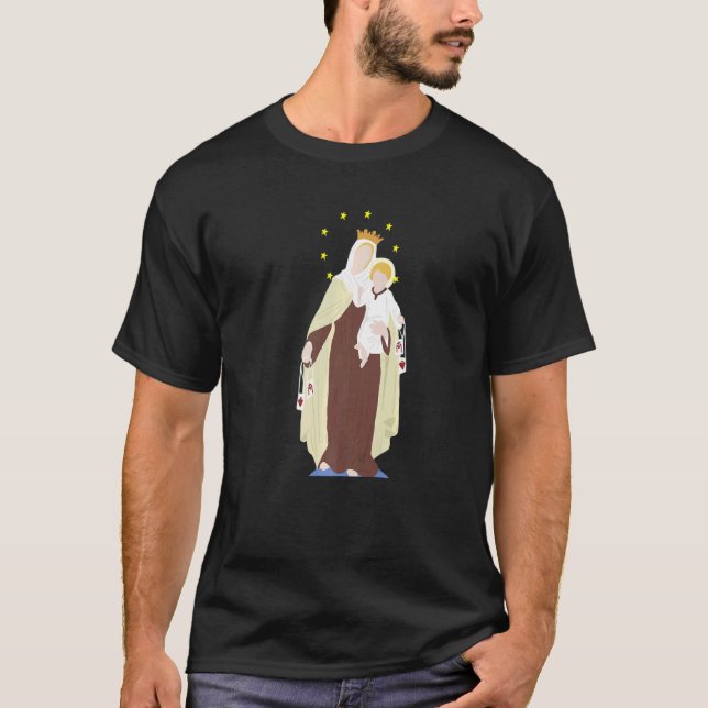 T-shirt Notre Dame Du Mont Carmel Scapulaire St Teresa D'A (Devant)
