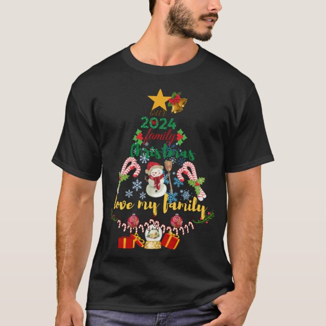 T-shirt Notre Famille 2024 Matching Xmas Love My Family Ch (Devant)