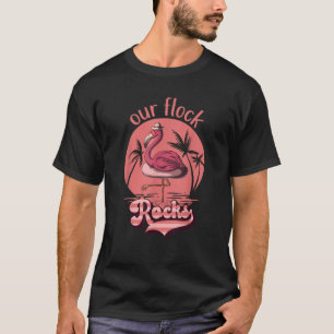 T-shirt Notre Flock Rocks Flamant rose drôle Famille corre