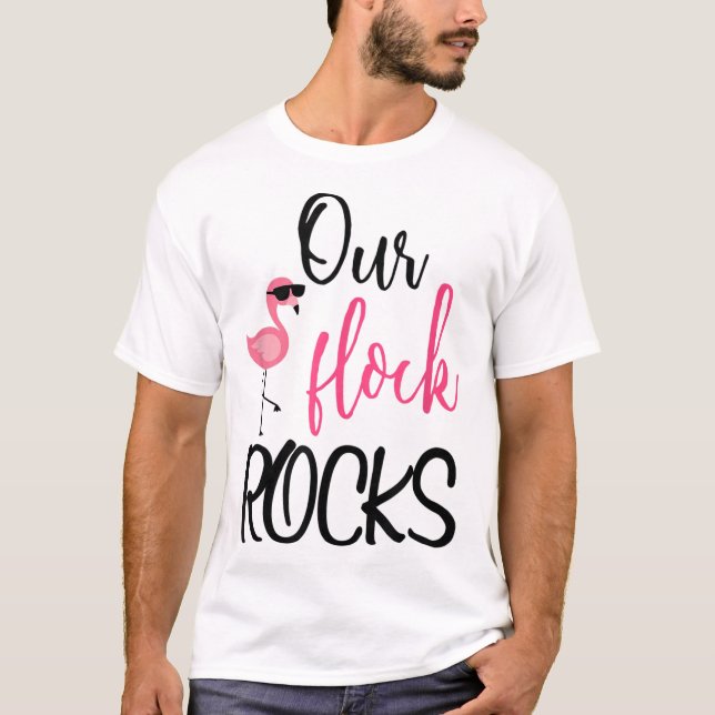 T-shirt Notre Flock Rocks Flamant rose Fête des Mères Cade (Devant)