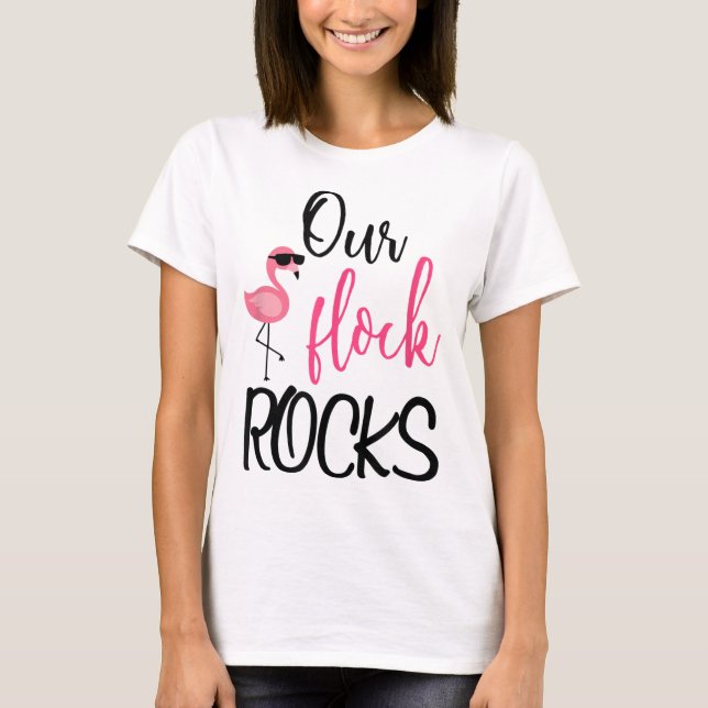 T-shirt Notre Flock Rocks Flamant rose Fête des Mères Ense (Devant)