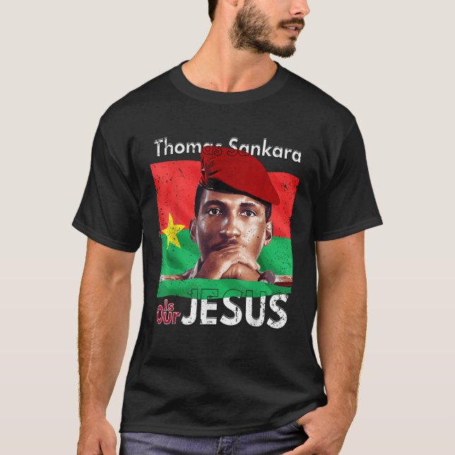 T-shirt Notre Jésus est-il avec des lettres blanches ? (Devant)
