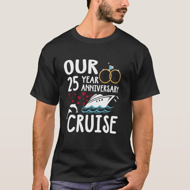 T-shirt Notre mariage Mariage de croisière de 25 ans (Devant)
