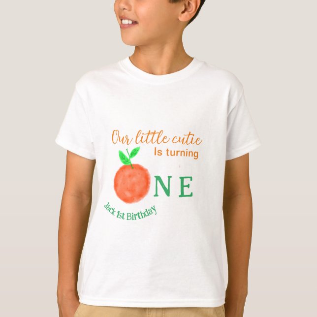 T-shirt Notre petite cuite orange un agrumes d'anniversair (Devant)
